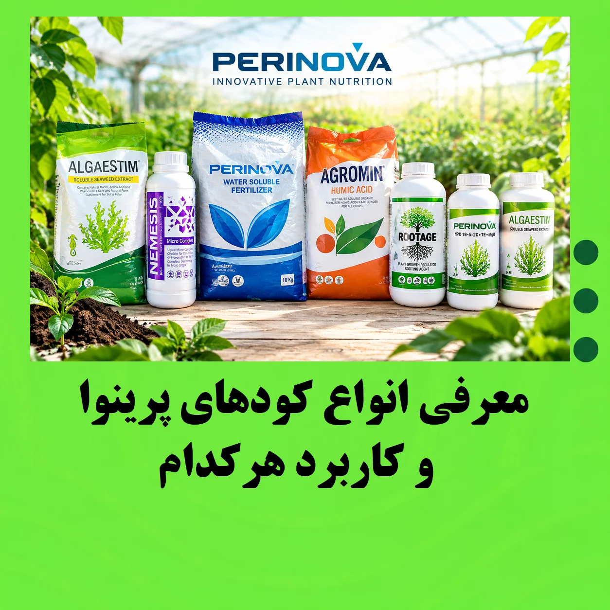 معرفی انواع کودهای پرینوا PERINOVA و کاربرد هرکدام