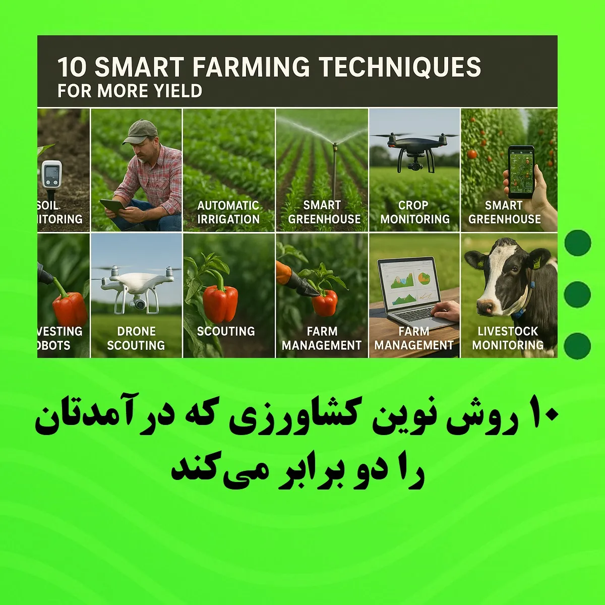 ۱۰ روش نوین کشاورزی که درآمدتان را دو برابر می‌کند