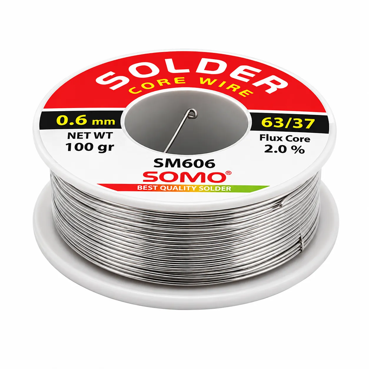 سیم لحیم قطر 0.6 میلی متر سومو مدل SM 606 وزن 100 گرم
