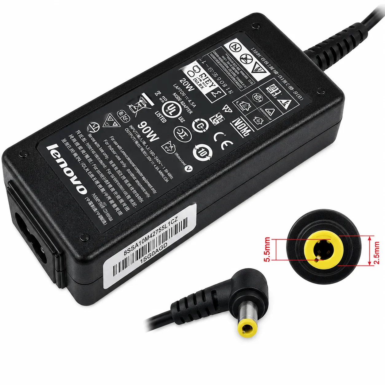 شارژر لپ تاپ 20 ولت 4.5 آمپر لنوو lenovo
