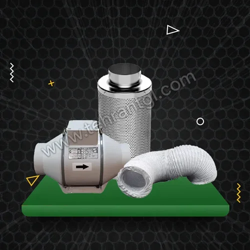 پکیج فیلتر کربن 35 سانتی دهانه 20 جاکوبی به همراه فن بین کانالی دمنده VLN-20C2S