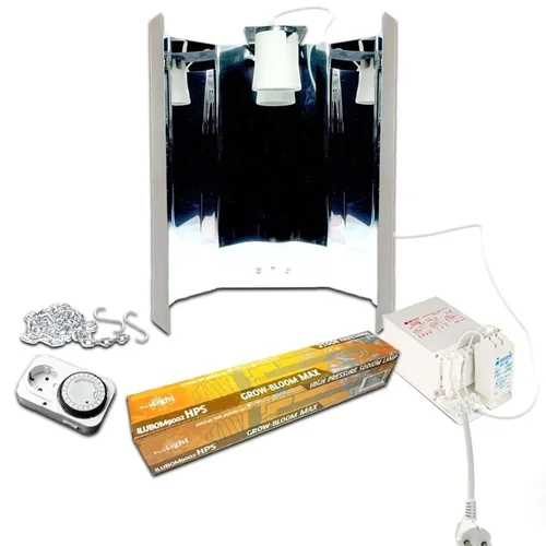 ست لامپ رشد گیاه 600 وات دوره رشد و گلدهی پیور لایت | Pure Light 600w SHP Set & Mirror Reflector