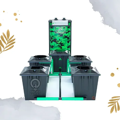 سیستم هیدروپونیک RWDC آلین هیدروپونیک بلک 4 سطله 20 لیتری | Alien Hydroponics RDWC Black 4 Pot 20 Litre