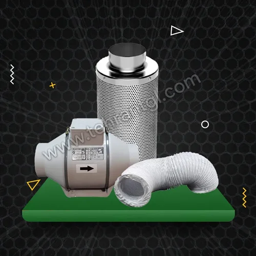 پکیج فیلتر کربن 50 سانتی دهانه 20 جاکوبی به همراه فن بین کانالی دمنده VLN-20C2S