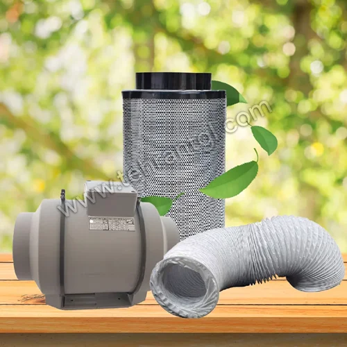 پکیج فیلتر کربن 50 سانتی دهانه 20 بلک اوپس به همراه فن بین کانالی دمنده VLN-20C2S