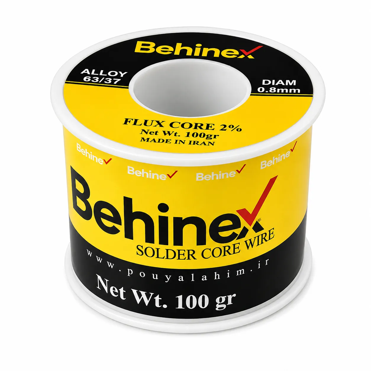سیم لحیم قطر 0.8 میلی متر بهینکس وزن 100 گرم