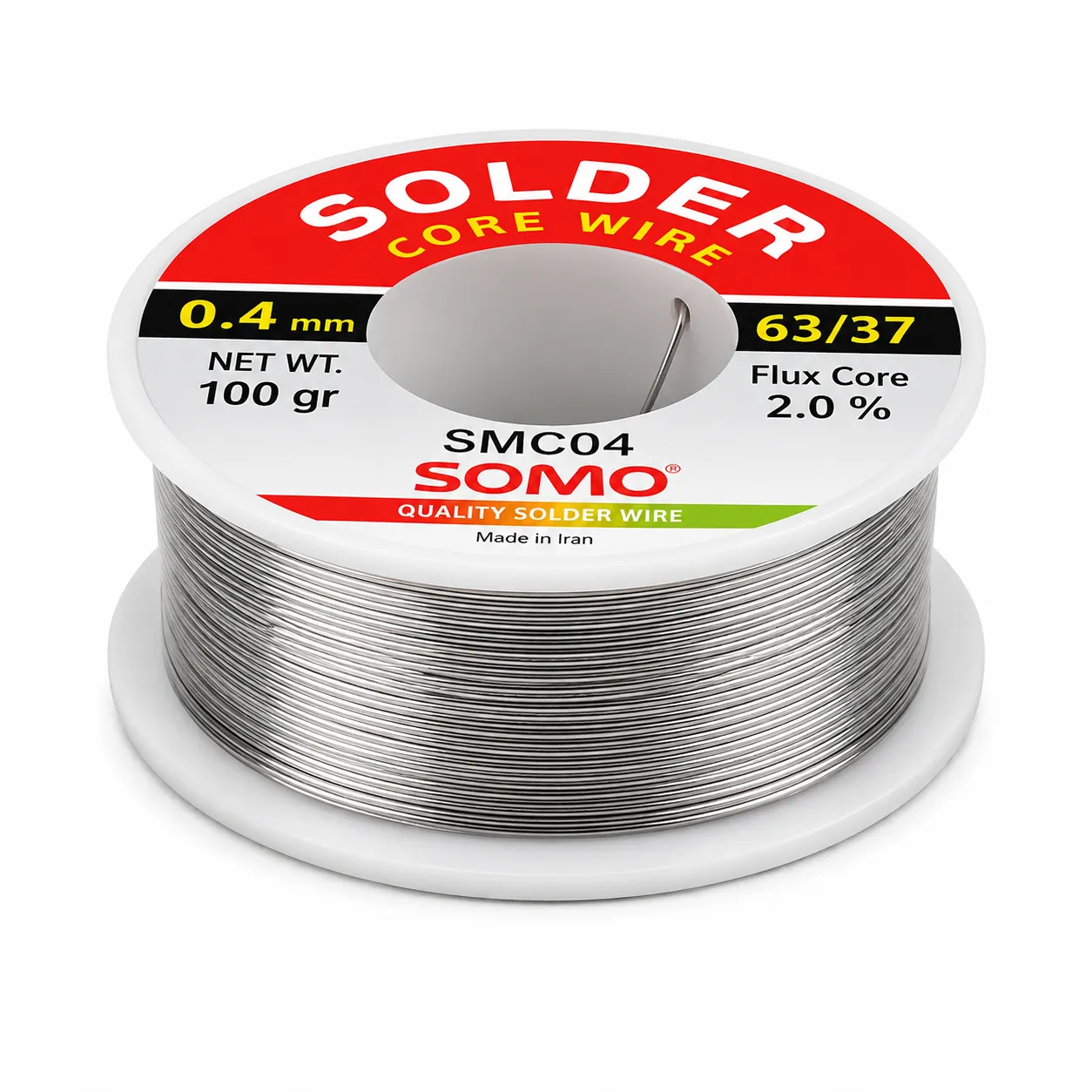 سیم لحیم قطر 0.4 میلی متر سومو مدل SM 604 وزن 100 گرم
