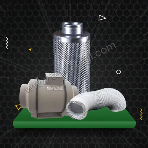 پکیج فیلتر کربن 70 سانتی دهانه 15 جاکوب به همراه فن بین کانالی دمنده VLN-15C2S-HP (پر قدرت)