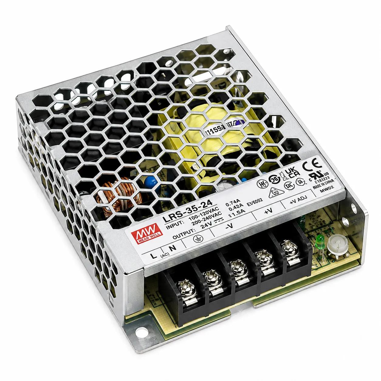 منبع تغذیه سوئیچینگ 50 وات 4.2 آمپر MEAN WELL مدل LRS-50-12