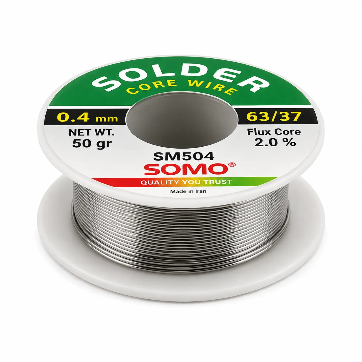 سیم لحیم قطر 0.4 میلی متر سومو مدل SM 504 وزن 50 گرم