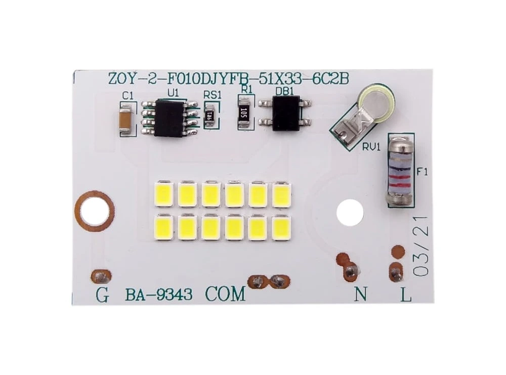 چیپ LED DOB سفید مهتابی 10 وات 220 ولت AC ابعاد 51x33 میلی متر Anti Surge