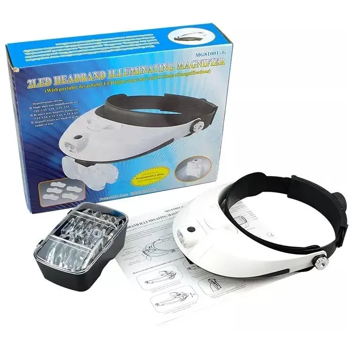 ذره بین هدلایت چراغدار مدل MG81001-G
